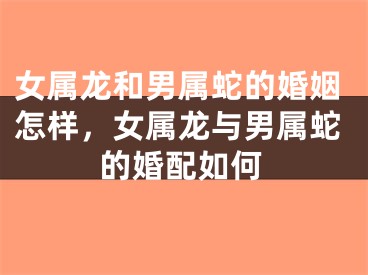 女属龙和男属蛇的婚姻怎样，女属龙与男属蛇的婚配如何