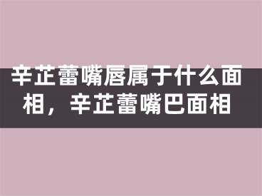 辛芷蕾嘴唇属于什么面相,辛芷蕾嘴巴面相