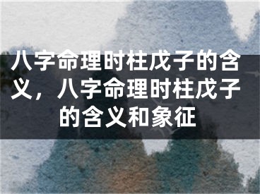 八字命理时柱戊子的含义，八字命理时柱戊子的含义和象征