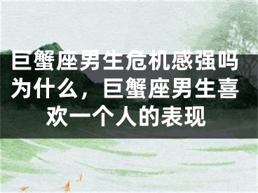 巨蟹座男生危机感强吗为什么，巨蟹座男生喜欢一个人的表现