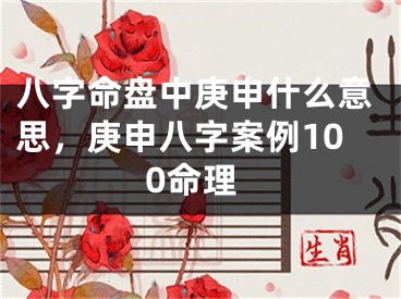 八字命盘中庚申什么意思，庚申八字案例100命理