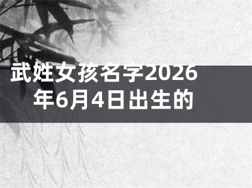 武姓女孩名字2026年6月4日出生的
