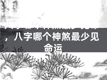 八字哪个神煞最少见命，八字哪个神煞最少见命运