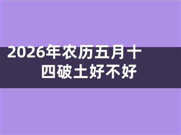 2026年农历五月十四破土好不好