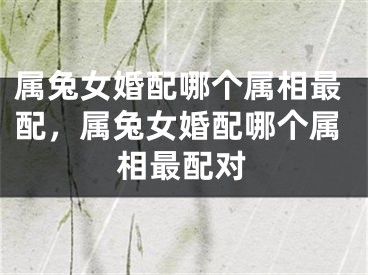 属兔女婚配哪个属相最配，属兔女婚配哪个属相最配对