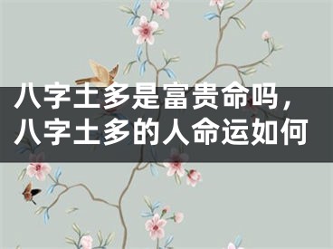 八字土多是富贵命吗，八字土多的人命运如何