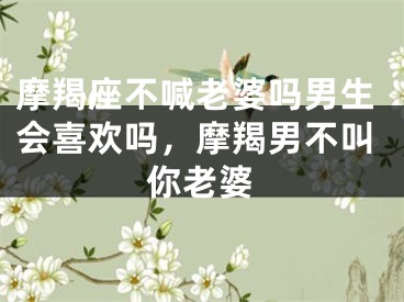摩羯座不喊老婆吗男生会喜欢吗，摩羯男不叫你老婆