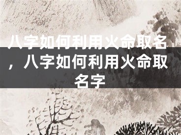 八字如何利用火命取名，八字如何利用火命取名字
