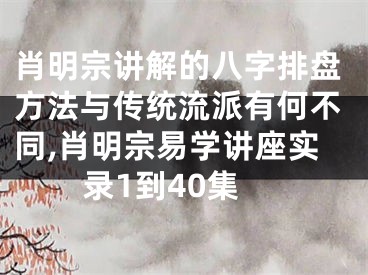 肖明宗讲解的八字排盘方法与传统流派有何不同,肖明宗易学讲座实录1到40集
