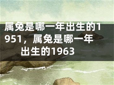 属兔是哪一年出生的1951，属兔是哪一年出生的1963