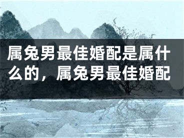 属兔男最佳婚配是属什么的，属兔男最佳婚配