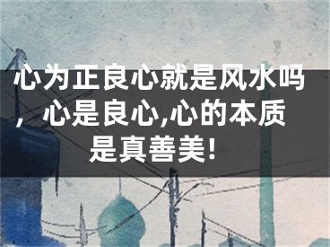 心为正良心就是风水吗，心是良心,心的本质是真善美!