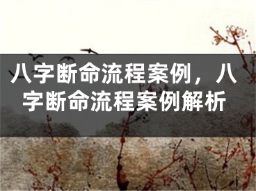八字断命流程案例，八字断命流程案例解析