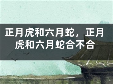正月虎和六月蛇，正月虎和六月蛇合不合