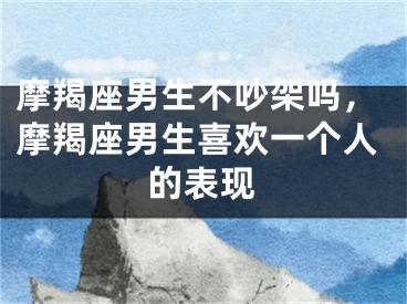 摩羯座男生不吵架吗，摩羯座男生喜欢一个人的表现
