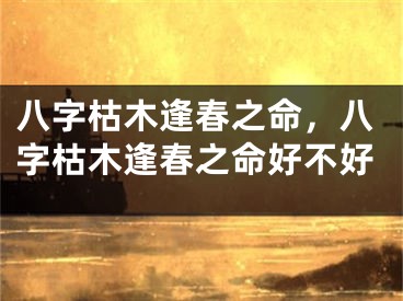 八字枯木逢春之命，八字枯木逢春之命好不好