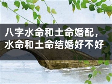 八字水命和土命婚配，水命和土命结婚好不好