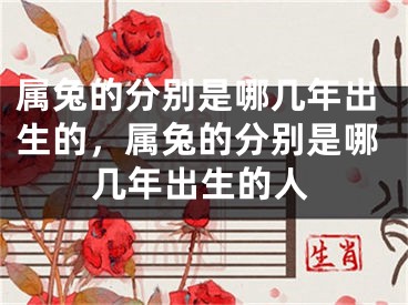 属兔的分别是哪几年出生的，属兔的分别是哪几年出生的人