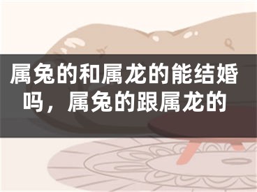 属兔的和属龙的能结婚吗，属兔的跟属龙的