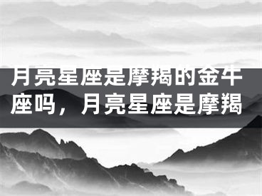 月亮星座是摩羯的金牛座吗，月亮星座是摩羯