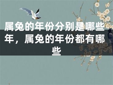 属兔的年份分别是哪些年，属兔的年份都有哪些