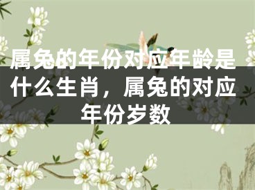 属兔的年份对应年龄是什么生肖，属兔的对应年份岁数