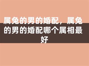属兔的男的婚配，属兔的男的婚配哪个属相最好