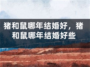 猪和鼠哪年结婚好，猪和鼠哪年结婚好些