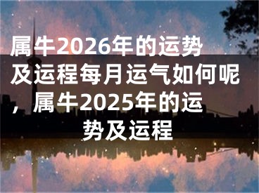 属牛2026年的运势及运程每月运气如何呢，属牛2025年的运势及运程