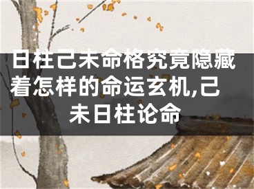 日柱己未命格究竟隐藏着怎样的命运玄机,己未日柱论命