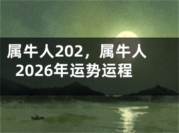 属牛人202,属牛人2026年运势运程
