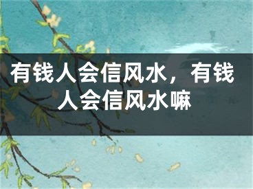 有钱人会信风水，有钱人会信风水嘛