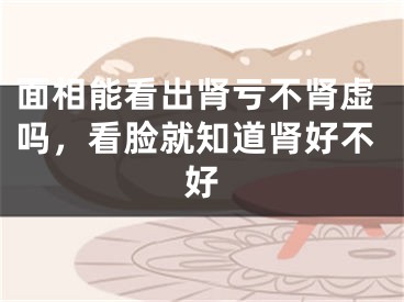 面相能看出肾亏不肾虚吗，看脸就知道肾好不好