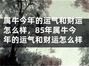 属牛今年的运气和财运怎么样，85年属牛今年的运气和财运怎么样