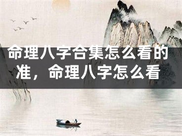 命理八字合集怎么看的准，命理八字怎么看