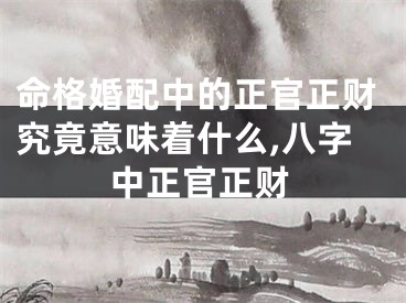 命格婚配中的正官正财究竟意味着什么,八字中正官正财