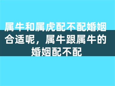属牛和属虎配不配婚姻合适呢，属牛跟属牛的婚姻配不配