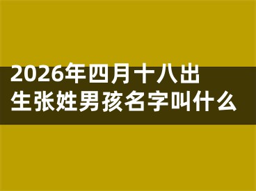 2026年四月十八出生张姓男孩名字叫什么