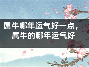 属牛哪年运气好一点，属牛的哪年运气好
