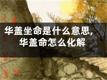 华盖坐命是什么意思,华盖命怎么化解