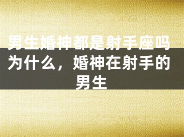男生婚神都是射手座吗为什么，婚神在射手的男生