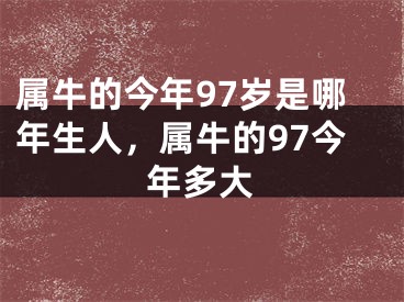 属牛的今年97岁是哪年生人，属牛的97今年多大
