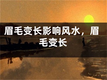 眉毛变长影响风水，眉毛变长