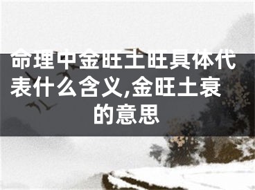 命理中金旺土旺具体代表什么含义,金旺土衰的意思