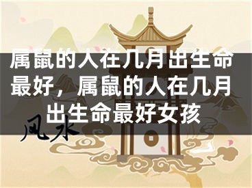 属鼠的人在几月出生命最好，属鼠的人在几月出生命最好女孩