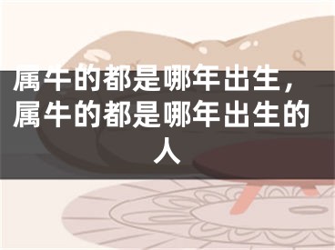 属牛的都是哪年出生，属牛的都是哪年出生的人