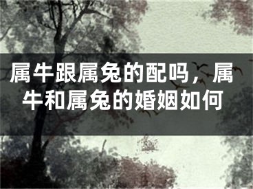 属牛跟属兔的配吗，属牛和属兔的婚姻如何