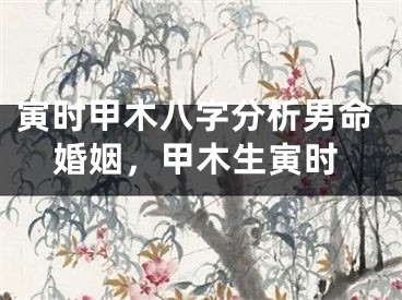 寅时甲木八字分析男命婚姻，甲木生寅时