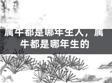 属牛都是哪年生人，属牛都是哪年生的