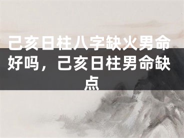 己亥日柱八字缺火男命好吗，己亥日柱男命缺点